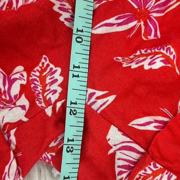 Joie High Waisted Cuffed Floral Linen Blend Shorts 6 - Picture 8 of 9